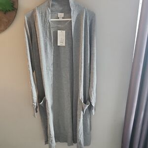 Lightweight New Day Light Gray Open Cardigan